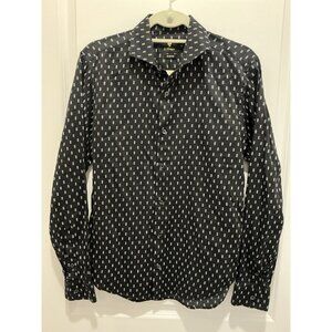 El Burgues Slim Fit Button Up Medium Mens Long Sleeve Black White
